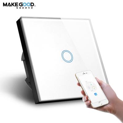 China Smart Home Lamp Crystal Touch Screen Glass Panel 1Gang 3Way Wifi Switch Use Life APP Control Touch Screen Lamp Switch for sale