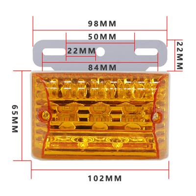 China Waterproof High Quality Truck Singal Lights Rectangle 12-24V LED Truck Side Lamp Safe Trailer Lights for sale