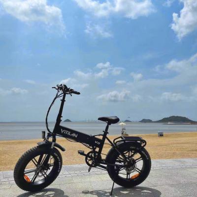 China Hontay 750W Aluminum Alloy 20 Inch Fat Tires 48V 12Ah Folding Electric Bicycle E Bikes Adult for sale