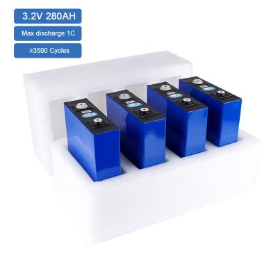 China 4Pcs/8Pcs/16Pcs Lifepo4 3.2v 280Ah prismatic lithium Ion Batteries for EV power solar system 280ah with busbar and bolts 20.5X17.4X7.2cm for sale