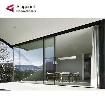 China Contemporary Exterior Mimalist Modern Aluminum Glass Sliding Doors for sale