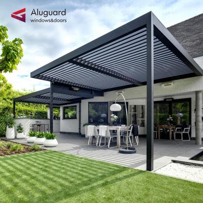 China Customized Adjustable Waterproof Automatic Aluminum Louvered Roof Easily Assembled Motorized Aluminum Pergola for sale