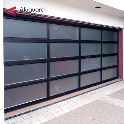 China Modern Design Garage Door Modern Exterior Automatic Garage Door Aluminum Wood Glass Door for sale