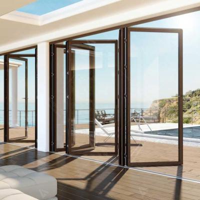 China New Modern Design Aluminum External Thermal Insulated Folding Sliding Door For Lean-To Conservatories for sale