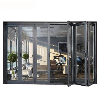 China 5 Panel Modern Exterior Aluminum Glass Folding Doors For Exterior for sale