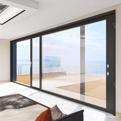 China New Design Windows Doors Modern Aluminum Glass Frame Security Sliding Door Sliding Door for sale