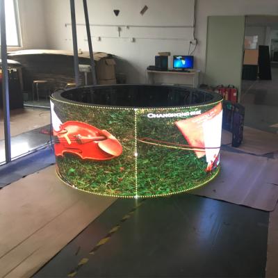 China Indoor Curve Sound Circle Led TV Screen Display On Building P2.5 Panel Round Led Display Flexible for sale