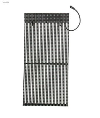 China Outdoor Live Events Led Display P16 DIP 3 In 1 Full Color Led Video Gaming Grid Display Screen P15.625 RGB Pixel Transparent Mesh for sale