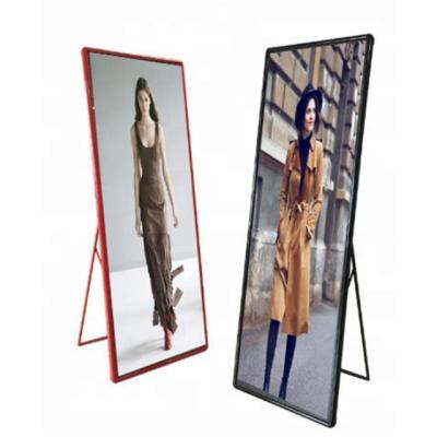 China Indoor View Popular Sale P2 Ultra Thin Indoor Advertising Led Poster Display /Ultra Thin Mirror LED Display for sale