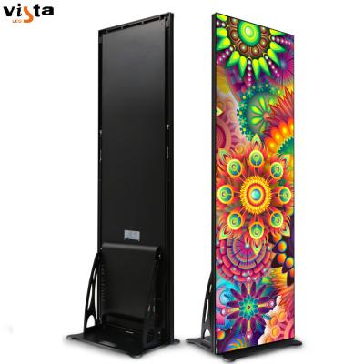 China Full Color Indoor Porcelain Commercial Advertising Moving Mirror Floor Standing P2.5 64*192cm Led Poster Display for sale