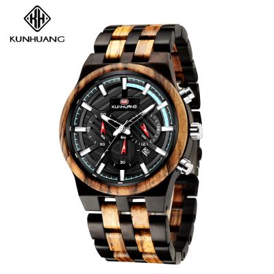 China Kunhuang Chronograph 1018 Unique Canton Gents Watch Low Price 3 Dials Date Display Leisure Hand Watch for sale