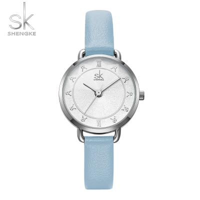 China Wholesale SK K9001 Girls Water Resistant Quartz Blue Watch Perfect Leather Strap Waterproof Ultra Thin Simple Casual Wrist Watch for sale