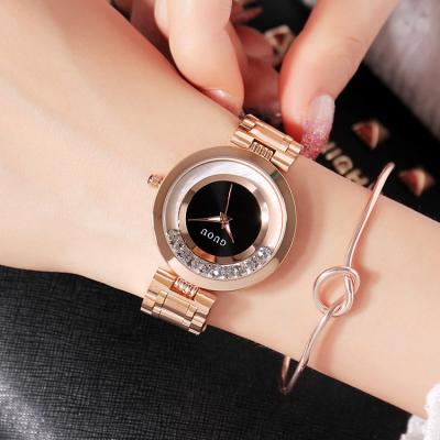 China Special quartz watch water resistant GUOU 8039 fashion lady stainless steel band diamond vintage moq 1 slim leisure Montre Femme for sale