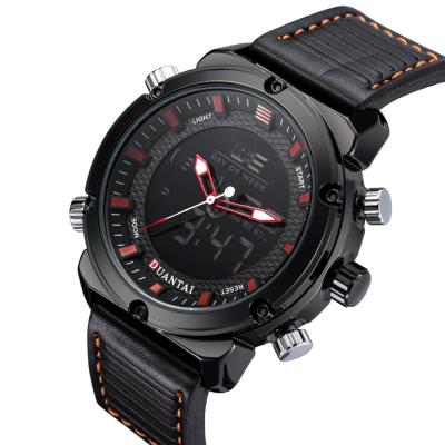 China Chrono-Date DUANTAI 8134 calendar bike watch design color man digital watch automatic dual band leather time wholesale for sale