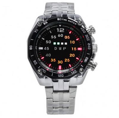 China Original New LED Digital Alarm Watch Male Cool Fashion Male Stainless Steel Creative Bling Bling Electronic Wristwatch TVG 3101 for sale