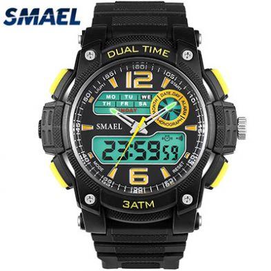 China SMAEL 1326 Alarm Boys Digital Watch Silicone Character Mode Customized Multi Function Sports Stylish Double Band Display Watch for sale