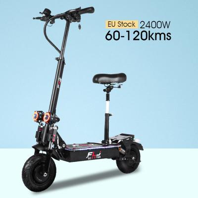 China FLJ Unisex EU Warehouse Folding Tire 10inch Drop Shipping Support Double Motor 2400W Electric Motorcycle Scooter for sale