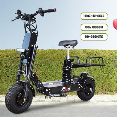 China Dropshipping unisex FLJ 14inch 8000W off road electric scooter with case on electric motorcycles for sale