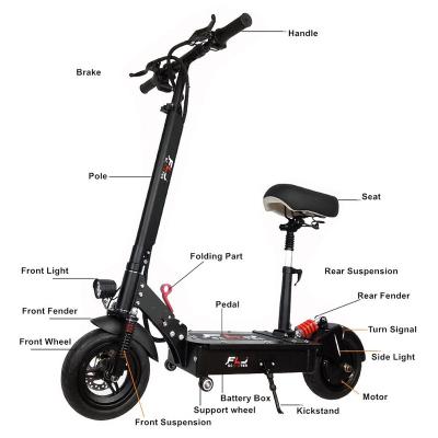 China FLJ SK1 unisex electric scooter adults for 10inch wholesale wheel 48V 1200W electric scooter with seat speed limit scooter for sale