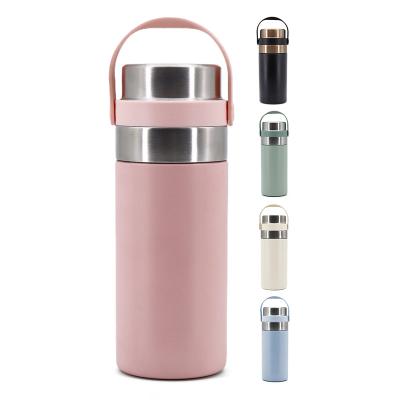 China Custom Viable Logo Vacuum Insulated Bottle With Thermo Cup 400ml 500ml Stainless Steel Bottles For Hot And Cold Beverage for sale