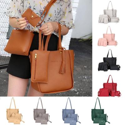 China Durable 2020 Set of 4 Women Lady Handbags Tote Messenger Purse Bag Drop Shipping Shoulder Bag Set of 4 for sale