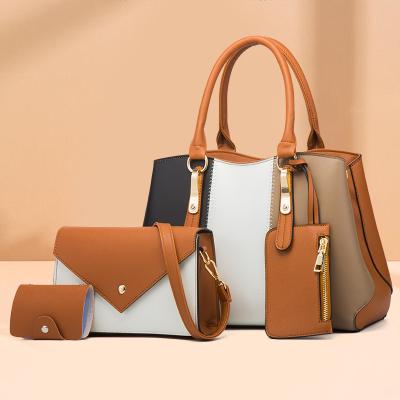 China Fashion Luxury Design 4 in 1 Women Tote Bag Trendy Ladies Hand Bags PU Leather Women Purses Handbags Set for sale