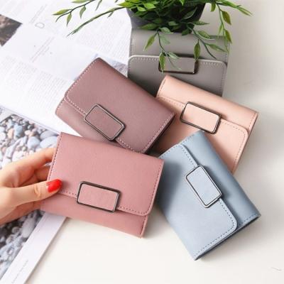 China Wholesale Fashionable Women's All-match Solid Casual Solid Mini Female Short Wallet With Card Holder for sale