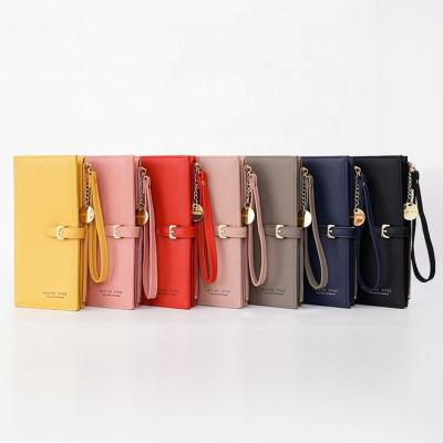 China Waterproof Wristband Wallet Clutch Zipper Clutch Phone Pocket Card Holder Women Long Cute Slim Wallet Large for sale