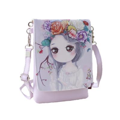 China New Fashion Printing PU Waterproof Cartoon Mini Single Shoulder Kids Portable Traveling Bags For Girls for sale