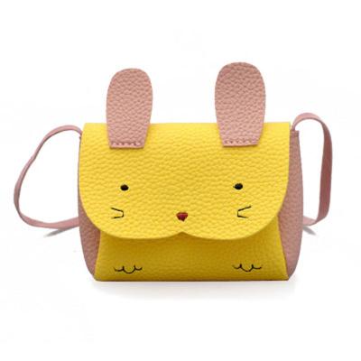 China Rabbit Small Capacity Cartoon Multi Color-matched Cute Printed Outdoor Square Bags PU Kids Waterproof Bags for sale