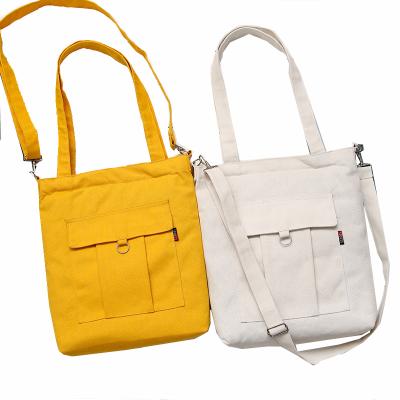 China Fashion Solid Color Grocery Healthy Simple Design Recyclable Tote Canvas Cotton Folding Shopping Bags for sale