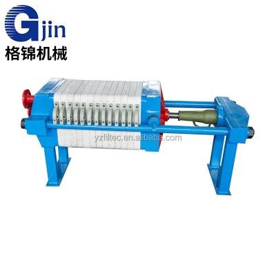 China Food Grade Manual Jack Operate Filter Press Small Solid-Liquid Separation Industry Sewage Sludge Dewatering Processing for sale