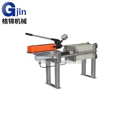 China Food Grade Small Scale Hydraulic Hand Movable Small Size With Wheel Filter Press For Edible Oil Coconut Oil for sale