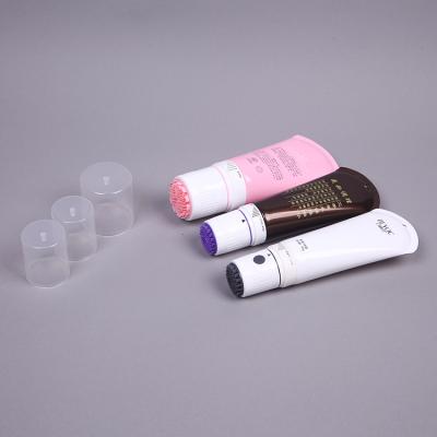 China Automatic Cosmetics Massage For Facial Detergent Use , Plastic Cosmetic Tube With Brush Applicator for sale