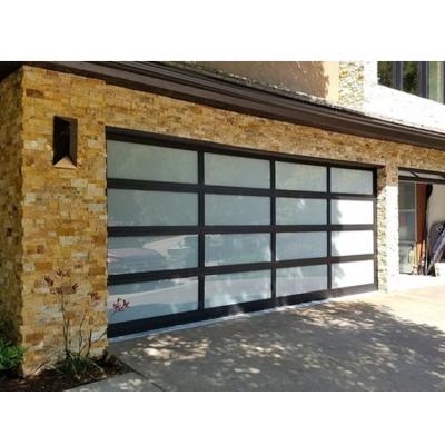 China Latest Design Modern Garage Door Heat Insulation Roll Up Electric Remote Automatic Aluminum Glass Garage Door for sale