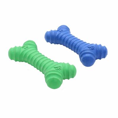 China Commercial Soft Rubber Squeaky Dog Toys Bone Customized Color 148g Weight for sale