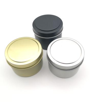 China Wholesale Classic Empty Round Candle Tin Cans With Lids 4oz Tin Can Metal Tea Coffee Tin Box for sale