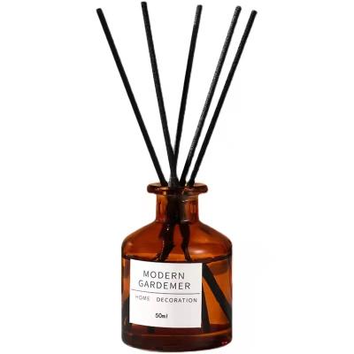 China Gift & Craft Customized Reed Diffuser Bottle Amber Glass Candle Container With Reed Diffuser To Personal Gift Box for sale