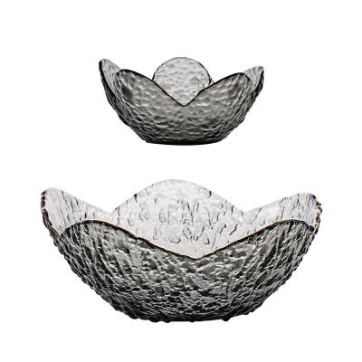 China Viable Hot Selling Glass Bowl Ice Cream Fruit Salad Dessert Bowl Irregular Shaped Decorative Tableware for sale