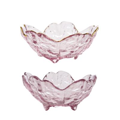 China Wholesale Phnom Penh Viable Hot Selling Transparent Irregular Rose Glass Bowl Round Dessert Heat Resistant Glass Bowl for sale