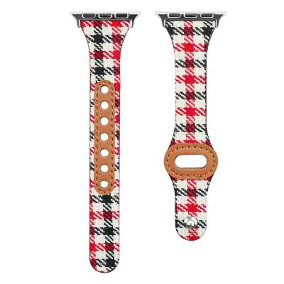 China Factory Price Small Nylon Thin Buckle Size Canvas Leather Watch Bands Straps Straps For Apple Watch 38/40/41/42/44/45Mm for sale