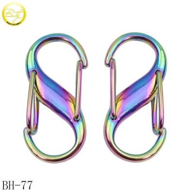 China Wholesale Nickel Free/Lead Free Rainbow Color Wholesale Hook Keychain Metal Lanyard Small Lanyard Release Swivel Clips Buckle Hardware For Lady's Purse for sale