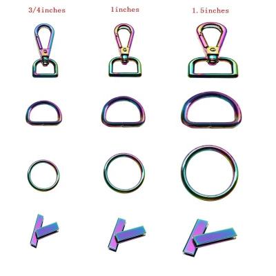 China Metal Belt Buckle Accessory Dog Collar D Ring Buckle Carabiner Hook For Paracord Bag Strap Nickel/Lead Free Backpack Leads Clasp Hardware for sale