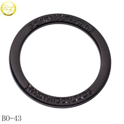 China Nickel/Lead Free Round Shape Swimwear Accessories Branded Buckle Name Gunmetal O Ring Zinc Alloy Engraving Hardware for sale