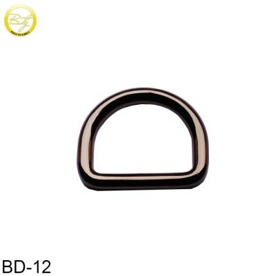 China gunmetal made nickel free/lead free zinc alloy bag hardware accessories D-ring buckle wholesale metal D-rings for lady wallet for sale