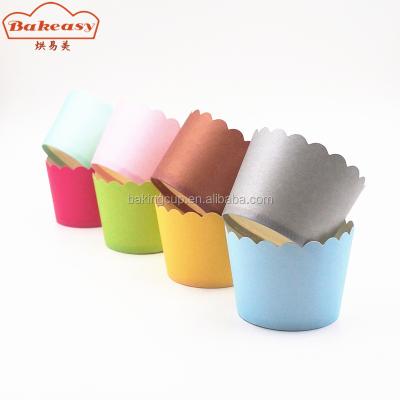 China Disposable Well Designed Paper Party Baking Cups Solid Printing Muffin Cup Case for sale