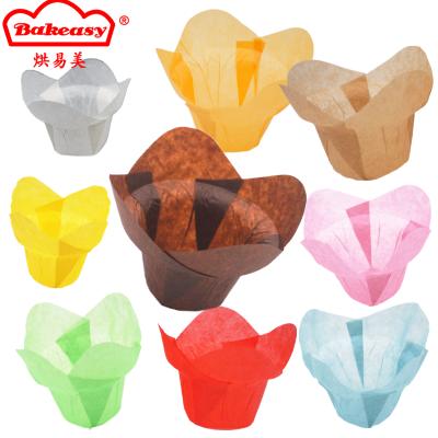 China Hot Selling Disposable Popular Tulip Lotus Style Paper Baking Cups For Roll for sale