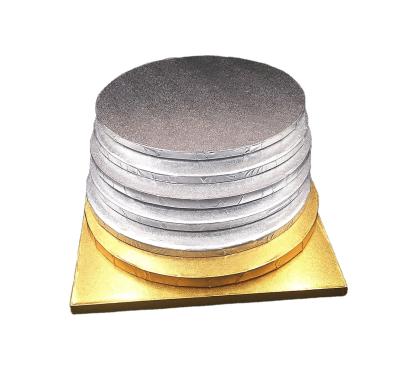 China Greaseproof Corrugated Cake Boards Round Square Gold Silver Foil Pizza Base Disposable Drum Circles 6mm 12mm for sale