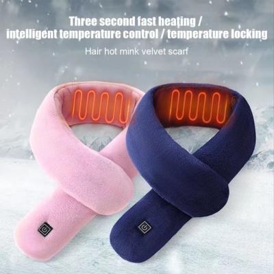 China Cashmere USB Winter Scarf Rechargeable Heated Warm Soft Scarfs for Women Cordless Thermal Heating Pads for Cramps Scarf for sale