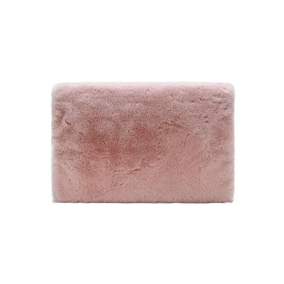 China Fashion 2021 Winter Plush Bag Girls Lovely Faux Fur Luxury Pink Cosmetic Foldable Clutch Bag Winter Plush Cosmetic Bags for sale